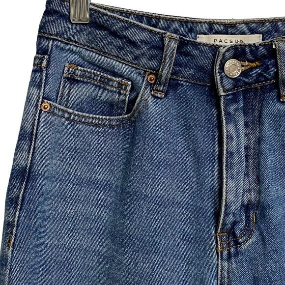 PacSun Distressed Mom Jeans Women's Size 24 Blue Ripped High Waist Grunge Y2K - Picture 5 of 15